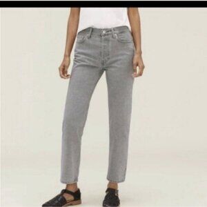 Everlane The Relaxed Straight leg Fit Organic Cotton Button Fly jeans grey 26